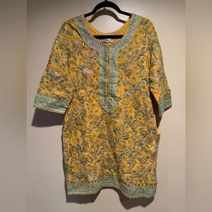 Kalki Fashion Embroidered short Kutra gold